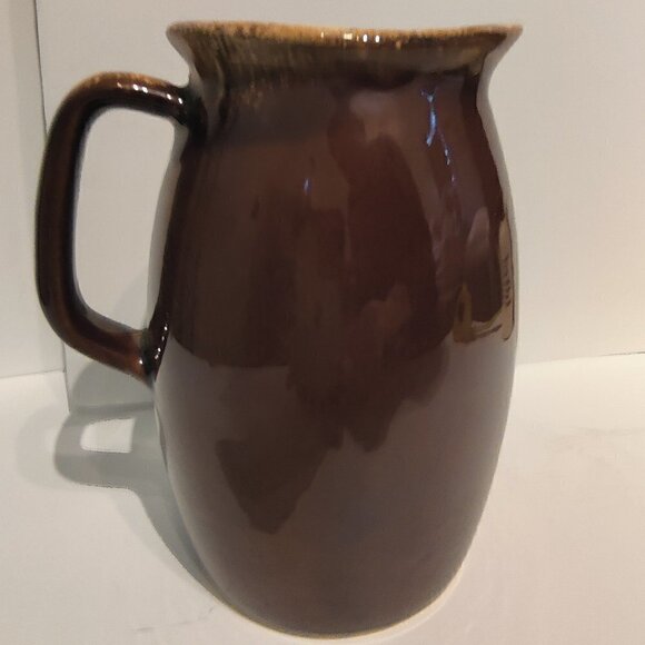 Vintage Hull Pottery Large Pitcher in a Rich Brown Drip Glaze 7" x 5.5" - Picture 1 of 5
